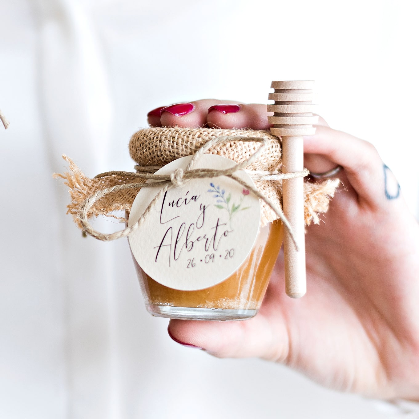 50 unidades de madera para dosis de miel de recogida dispensadora Drizzling Jam portátil fiesta de boda 6 pulgadas 